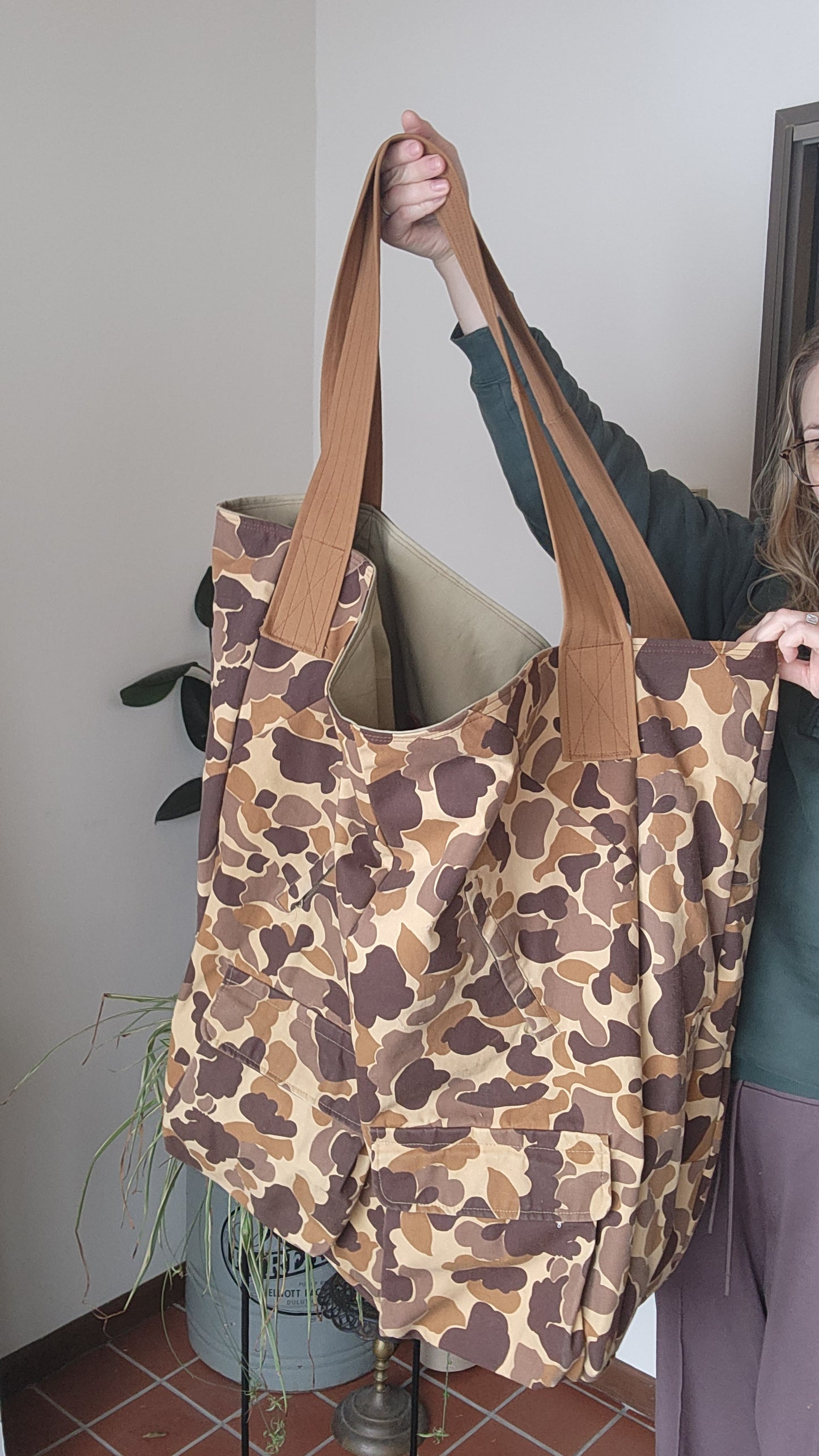 Upcycled Camo Totes Big Bertha