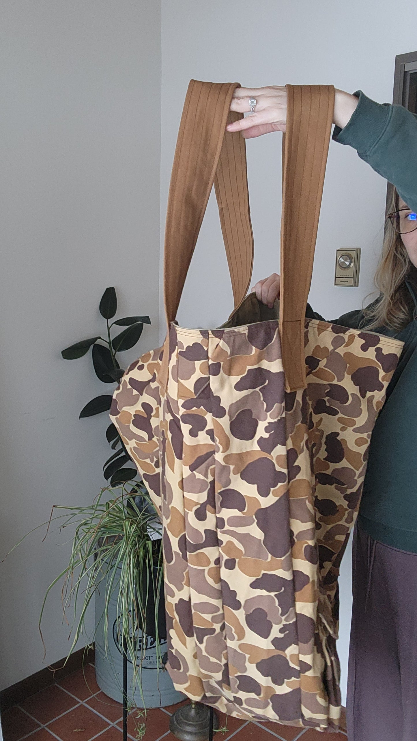 Upcycled Camo Totes Big Bertha