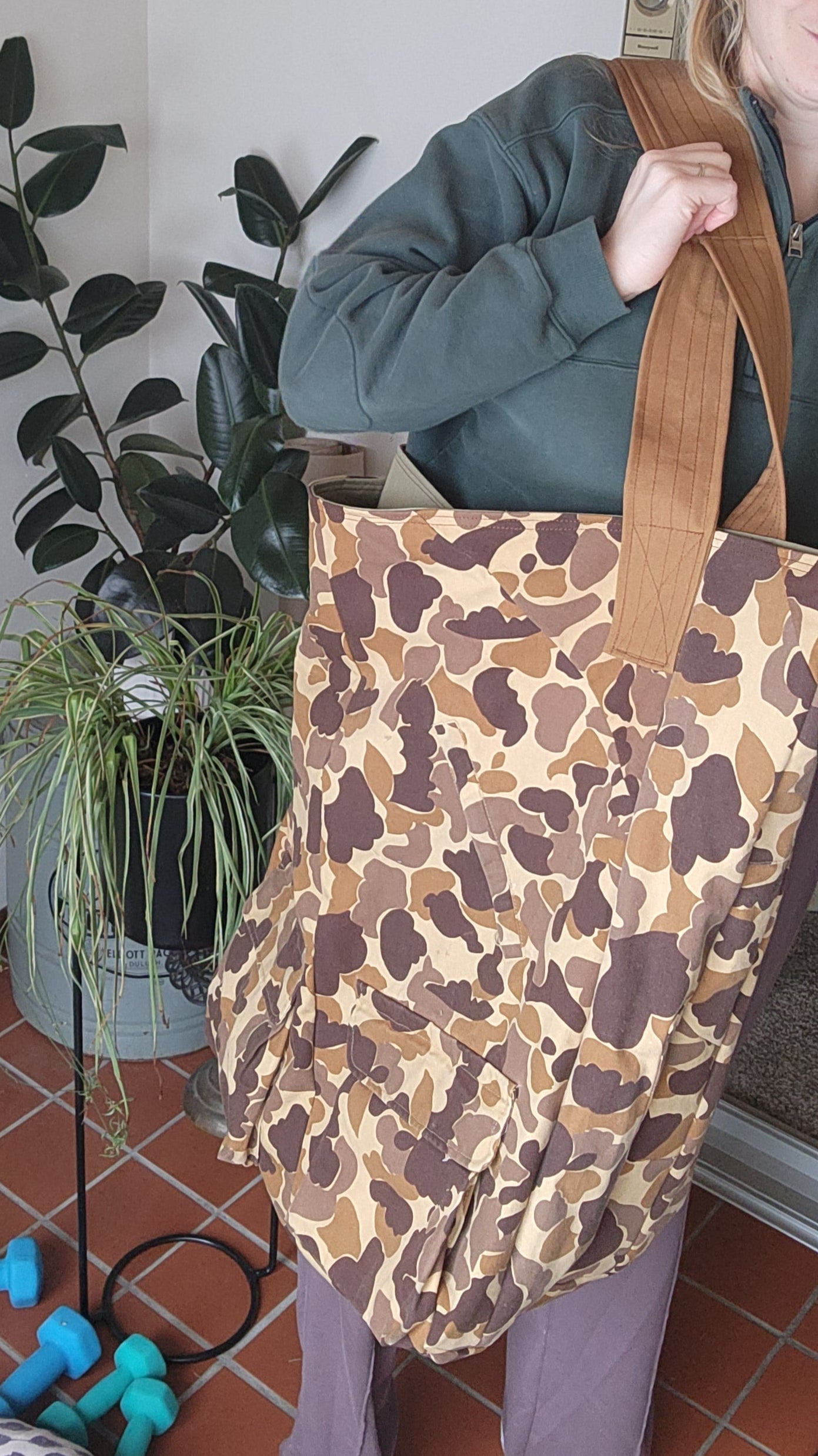 Upcycled Camo Totes Big Bertha