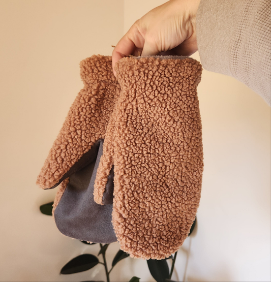 Sherpa Mittens Blush