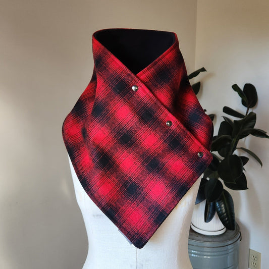 Snap Cowl-Red & Black Tumbleweed Plaid Slim Fit